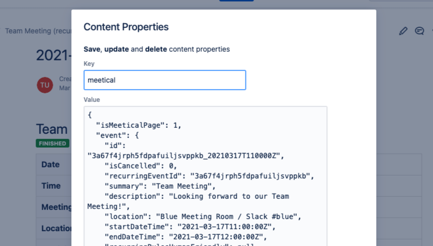 Edit existing content properties