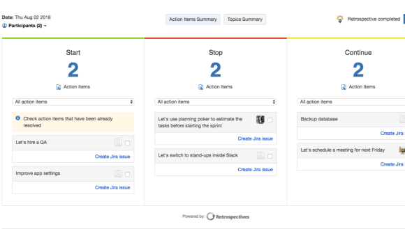 Run a retrospective session in Confluence