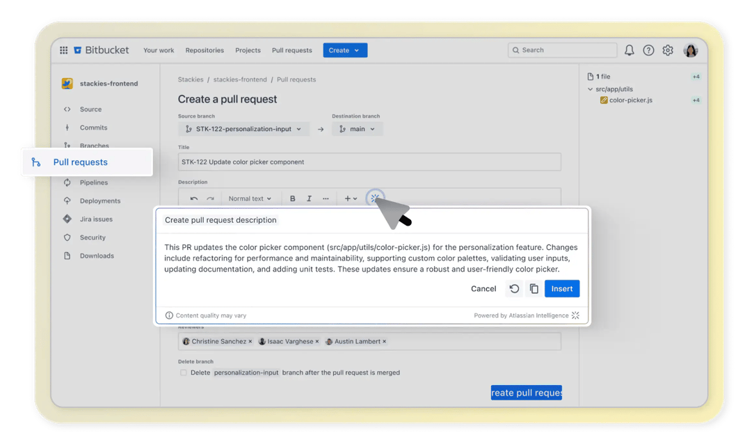 Atlassian Intelligence-Bitbucket