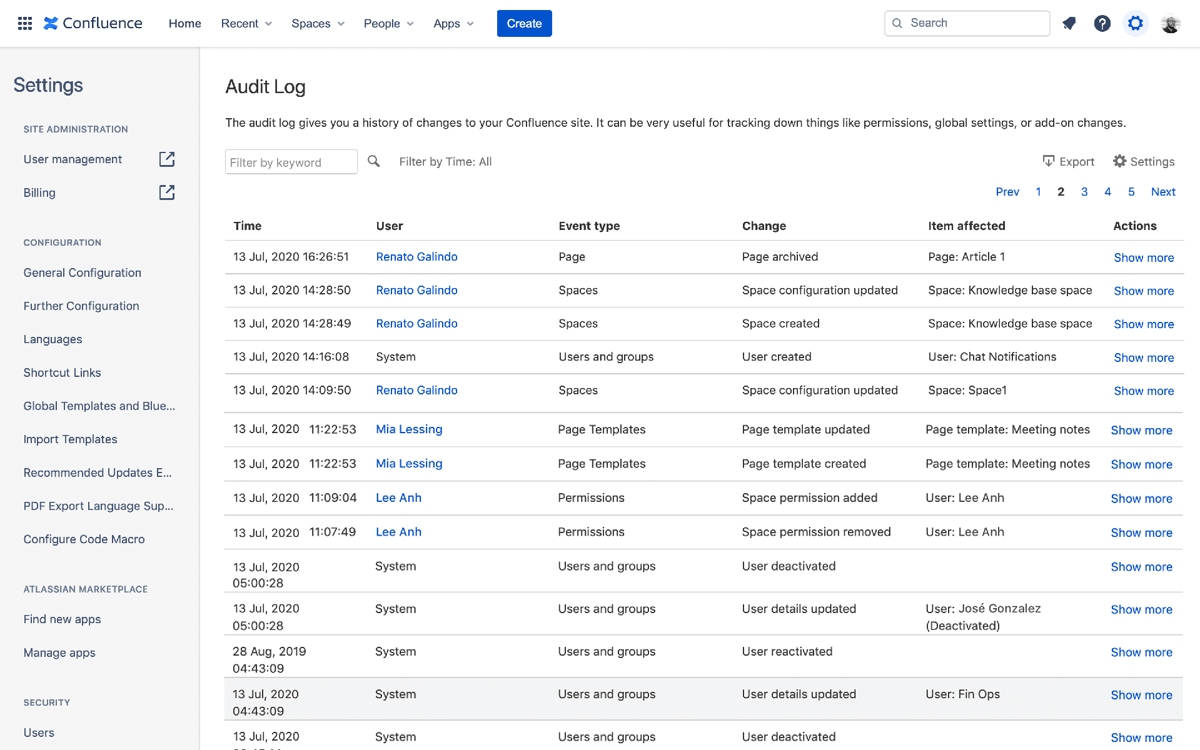 Atlassian software for comprehensive auditing and reporting capabilities