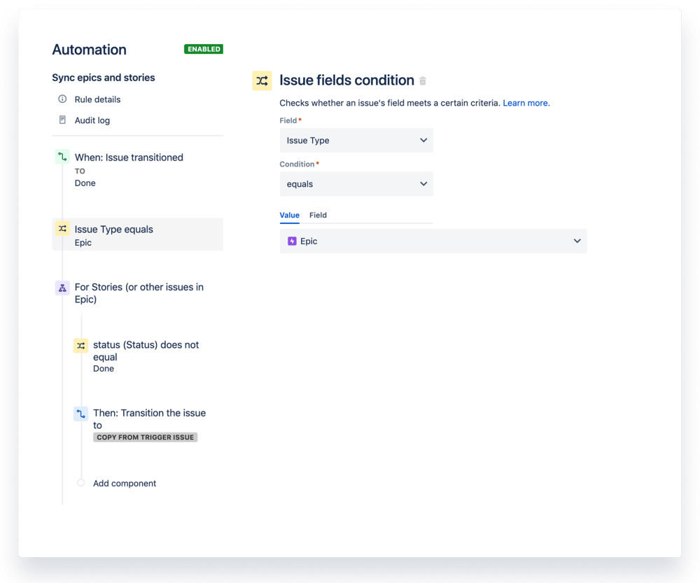 From auto-assigning in Jira to syncing work across projects and products - the possibilities are endless.