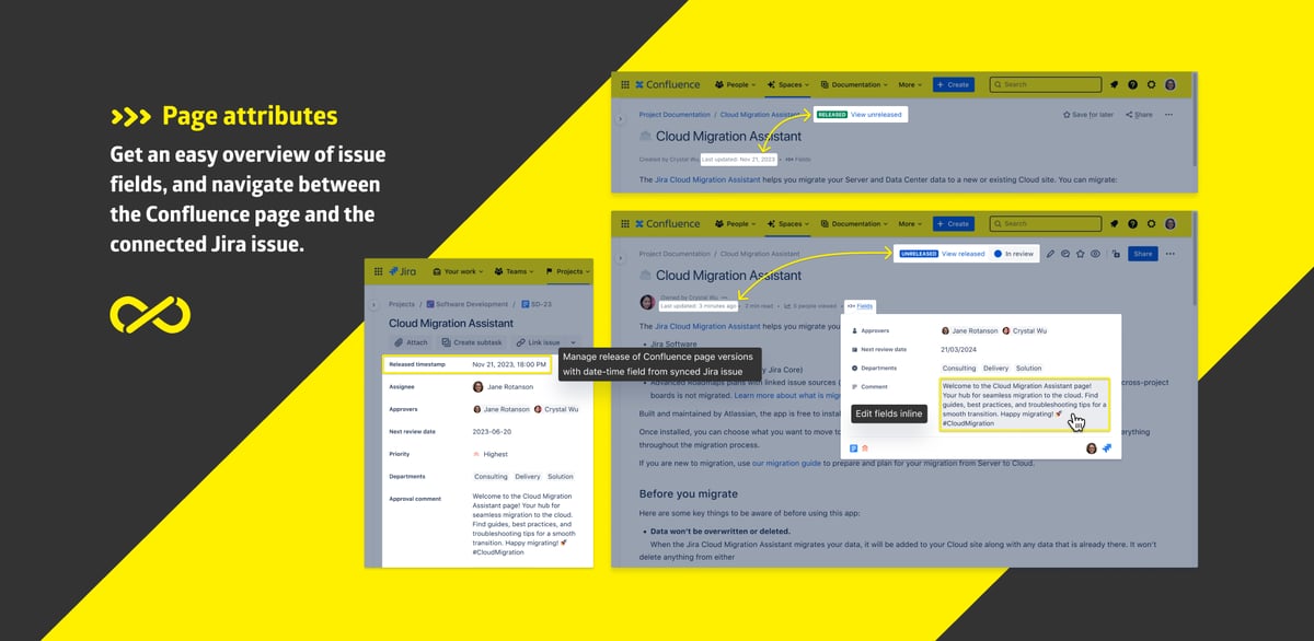 Page metadata and attributes based on Jira fields