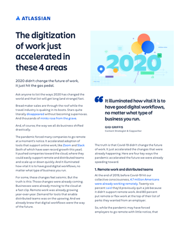 The digitization of work just accelerated in these 4 areas