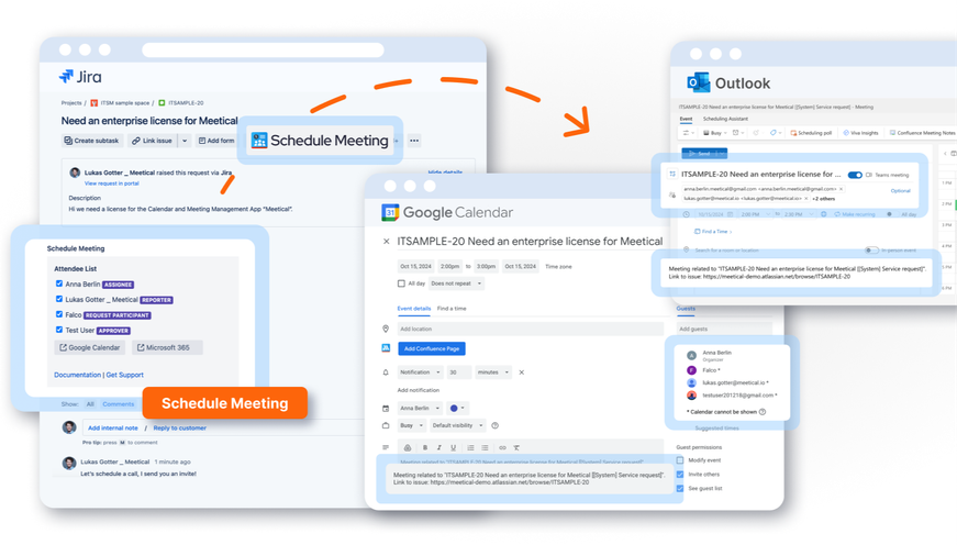 Schedule Meetings from Jira Issues with Templates