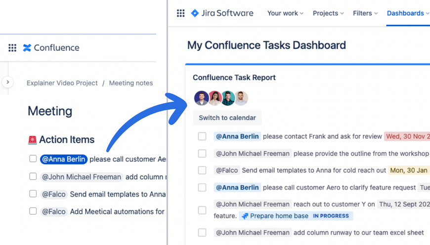 Track All Confluence Tasks on a Single Dashboard