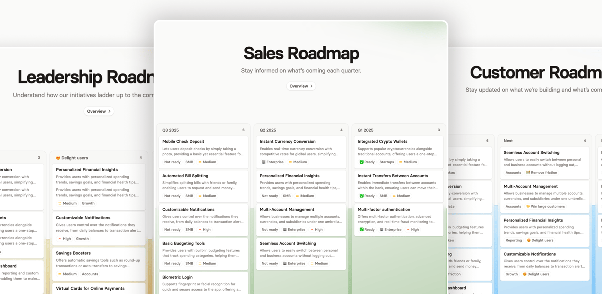 Stunning, easy-to-share roadmaps.