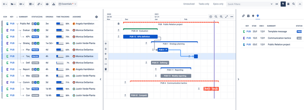 Visualización de las operaciones en el piso de producción en Jira